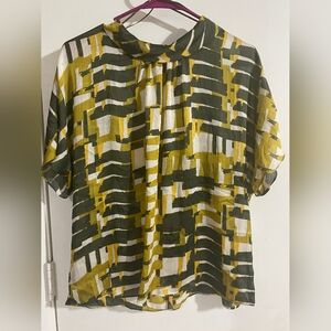 Stylish Green and Yellow Women's Top